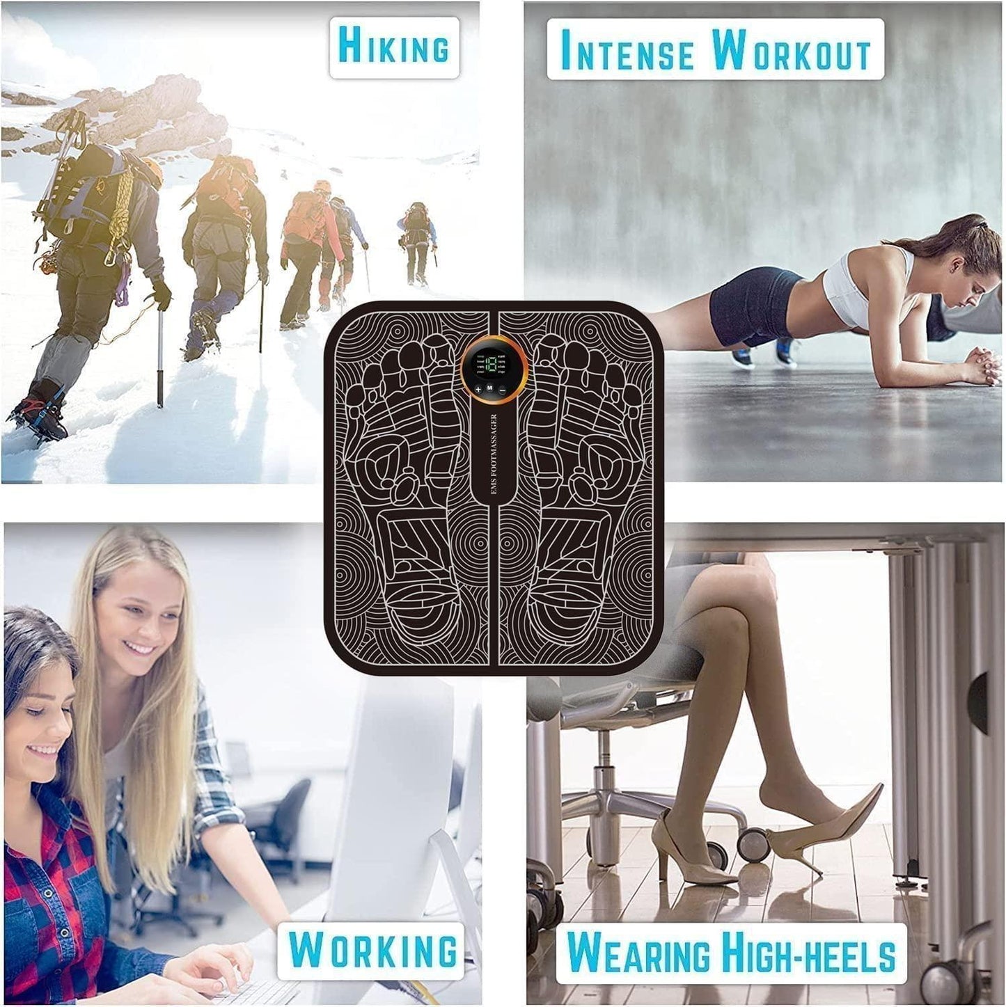 Vibrating Bubble Electric Ems Foot Massager Pad | USB Rechargeable